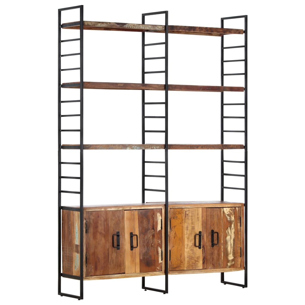 Boekenkast – Boekplank – Opbergkast – Bibliotheekmeubel – Vitrinekast – Massief Gerecycled Acaciahout – Industrieel Gepoedercoat IJzeren Frame