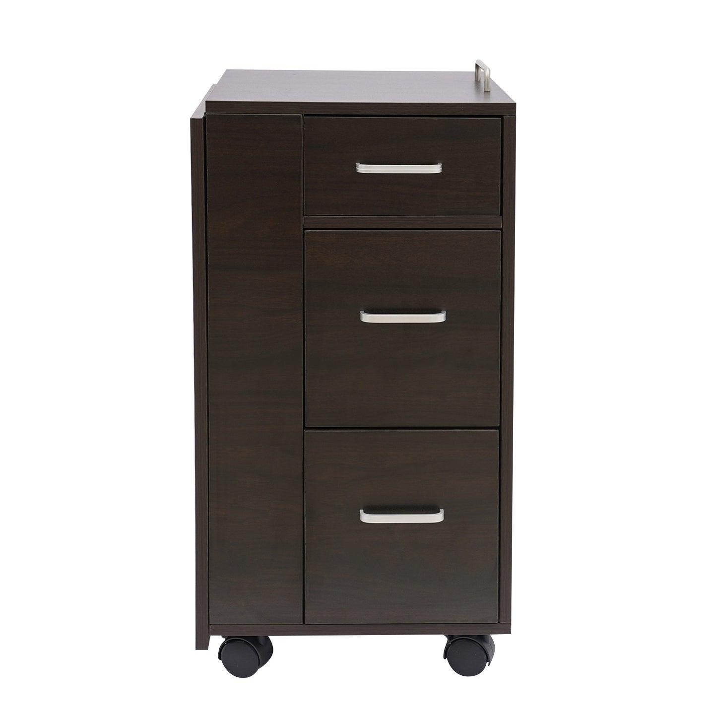 Manicure Tafel – Nageltafel – Nagelstudio Meubel – Schoonheidstafel – Bureau – Inklapbaar & Mobiel – Stille Lades & Stevig MDF Donkerbruin