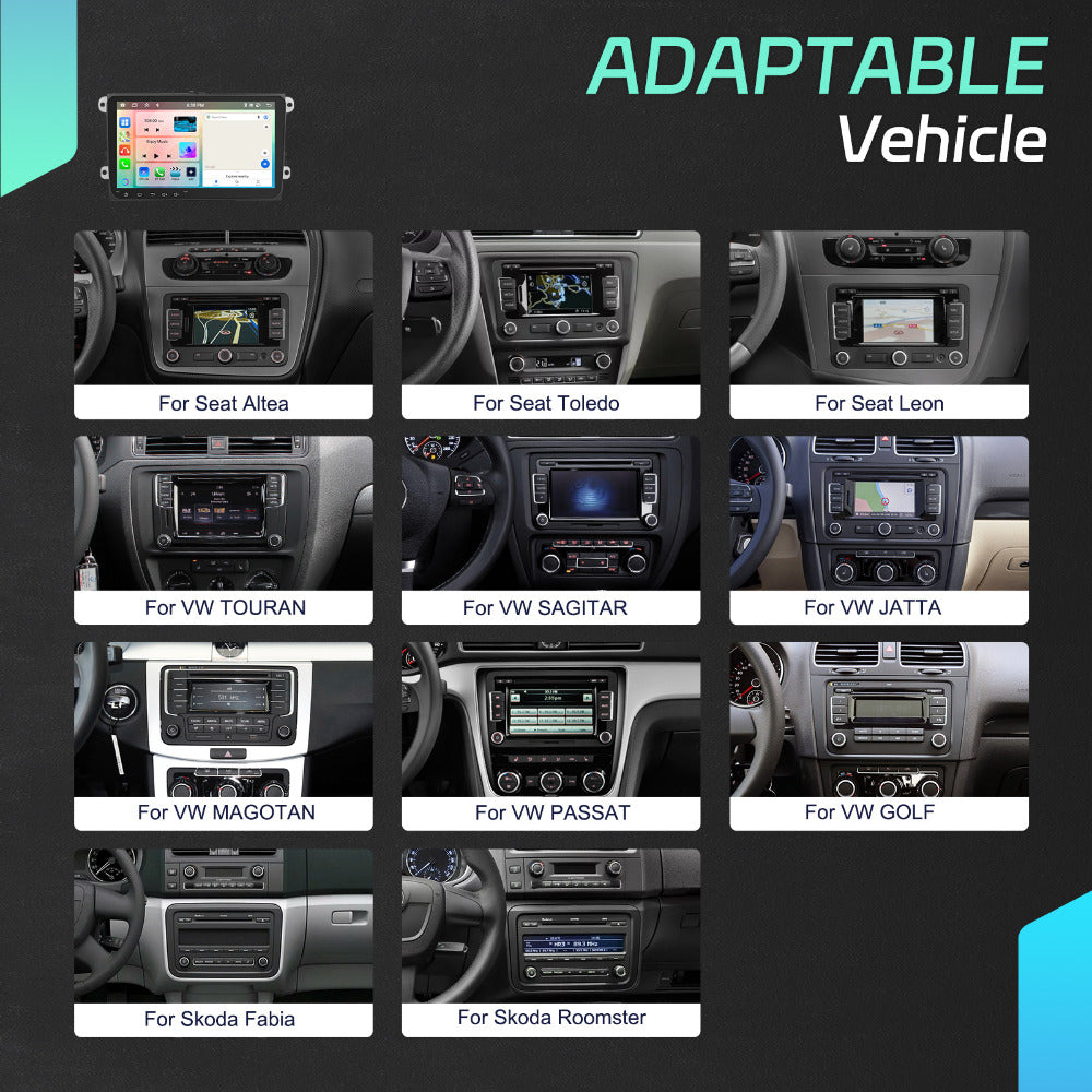 Autoradio – Auto Radio – Multimedia Speler – 1 DIN – Android Autoradio – 9 Inch Touchscreen – 6GB RAM 128GB Opslag – Draadloos CarPlay & Android Auto – Achteruitrijcamera & Microfoon