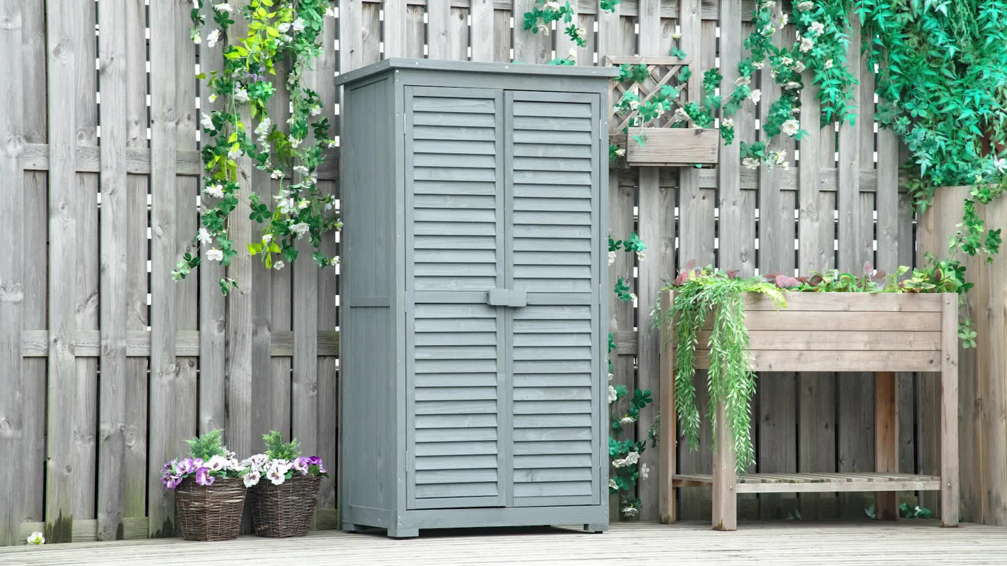Tuinhuisje – Tuinkast – Gereedschapsschuur – Opbergkast – Berging – Hout – Waterafstotend Bitumen Dak – UV-Bestendig Grijs 87x47x160 cm