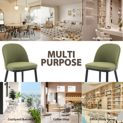 Eetkamerstoelen – Stoelen – Design Stoelen – Dining Chairs – Beklede Stoelen – Set Van 2 Groen – Ergonomische Rugleuning – Massief Beukenhout Frame