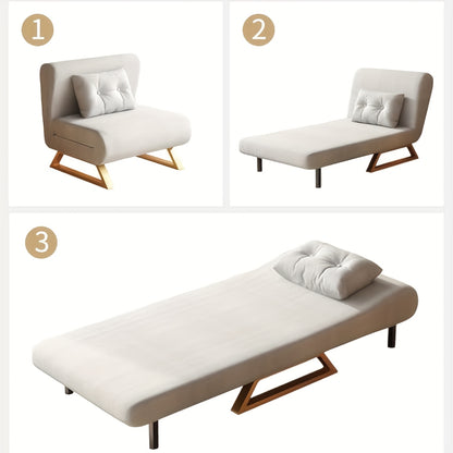 Sofa Bed, Sleeping Chair With Bed Function And Adjustable Backrest, Folding Bed, Sofa Bed For Living Room, Bedroom, Maximum Load 150 Kg, White And Grey