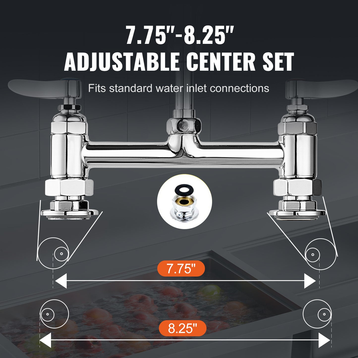Professionele Keukenkraan – Keukenslang Kraan – Spoelbak Kraan – Mengkraan – Pre-Rinse Kraan – 26 Inch Hoogte – Duurzame Messing Constructie – Krachtige Pre-Rinse Sproeikop