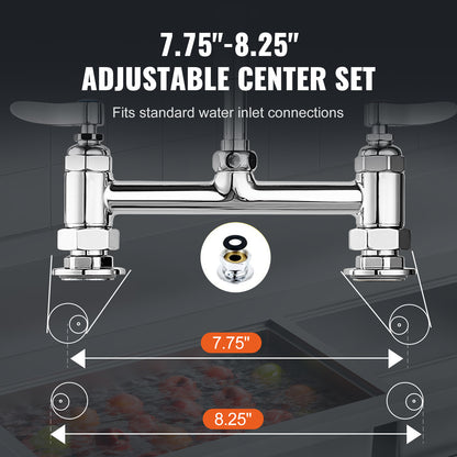 Professionele Keukenkraan – Keukenslang Kraan – Spoelbak Kraan – Mengkraan – Pre-Rinse Kraan – 26 Inch Hoogte – Duurzame Messing Constructie – Krachtige Pre-Rinse Sproeikop