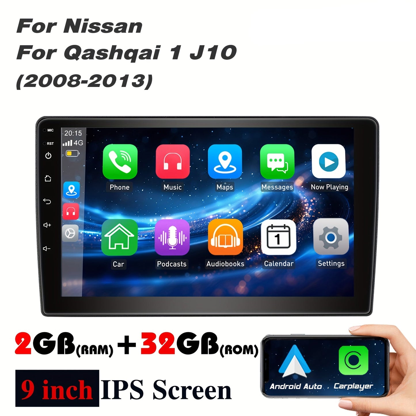 Autoradio – Multimedia Speler – Autostereo – Android Car Radio – Navigatiesysteem – 9 Inch HD IPS Touchscreen – Android 14 Met 2GB RAM & 32GB Opslag