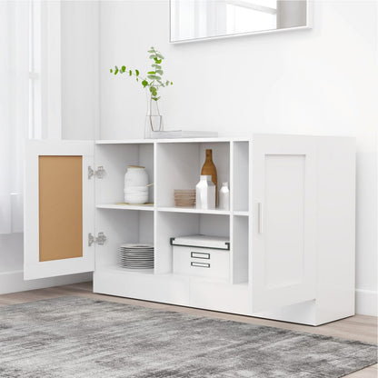 Sideboard White 120x30.5x70 cm Engineered Wood Side Cabinet Organizer Storage Cabinet Storage Box for Bedroom, Living Room, Bathroom, Home Furniture