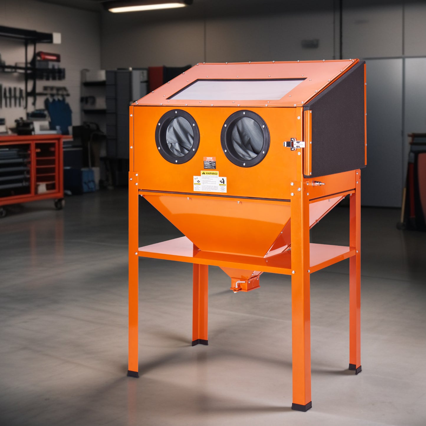 Zandstraalkast – Straalkast – Zandstraalinstallatie – Stralen Cabinet – 60 Gallon Capaciteit – Duurzaam Koudgewalst Staal – LED Verlichting & 4 Keramische Nozzles