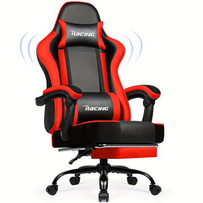 Ergonomic Gaming & Office Chair with Memory Foam, Lumbar Support & Headrest - Height-Adjustable Computer Desk Chair with 5-Wheel Base, Manual Recline, Heavy-Duty for Office/Gaming (Compatible with PC/Laptop) -
