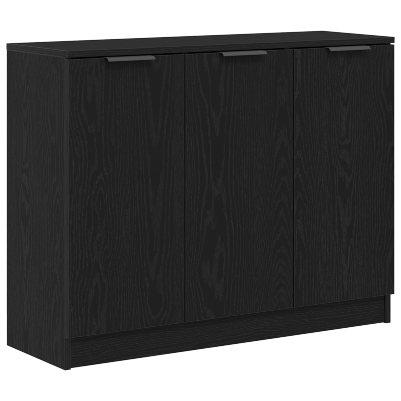 Dressoir – Opbergkast – Ladekast – Commode – Buffetkast – Zwarte Eikenlook – Compact 90,5x30x70 cm – Stevige Houtmix