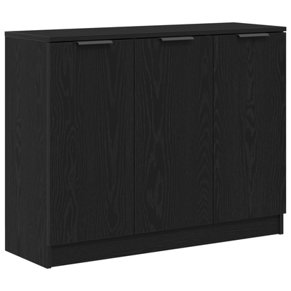 Dressoir – Opbergkast – Ladekast – Commode – Buffetkast – Zwarte Eikenlook – Compact 90,5x30x70 cm – Stevige Houtmix