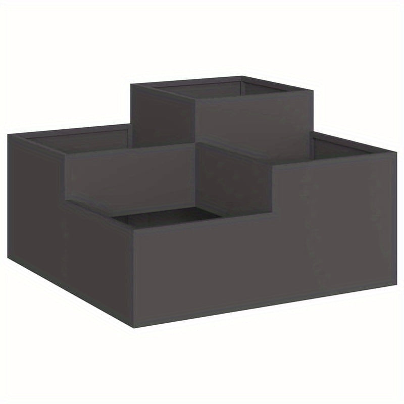 Plantenbak – Tuinbak – Bloembak – Moestuinbak – Verhoogde Bak – Zwart Staal – 100x100x48 cm – Weerbestendig & Duurzaam