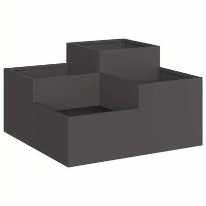 Plantenbak – Tuinbak – Bloembak – Moestuinbak – Verhoogde Bak – Zwart Staal – 100x100x48 cm – Weerbestendig & Duurzaam