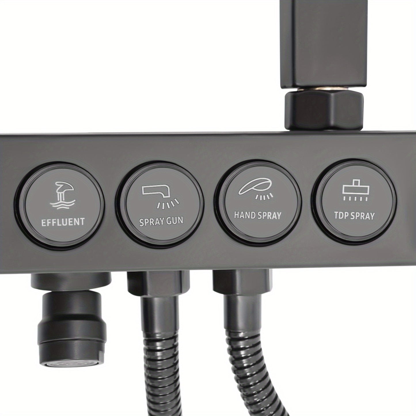 Thermostatisch Douchesysteem – Douche Set – Handdouche – Douchekop – Douchekraan – Zwart Design – Thermostatische Mengkraan – Verstelbare Hoogte 85-120 cm