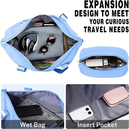 Harde Koffer – Reiskoffer – Trolley – Carry-on Bagage – Suitcase Set – ABS Hard Shell – 4 Zwenkwielen – Combinatieslot – Blauw – 20", 24", 28" + 2 Bags