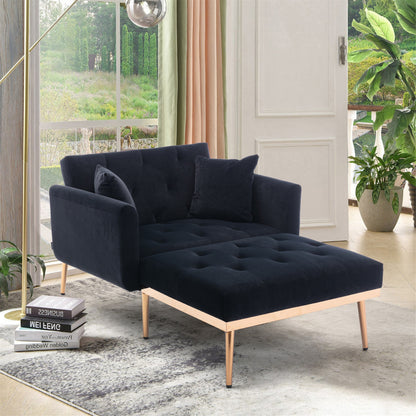 Relaxstoel – Verstelbare Fauteuil – Loungestoel – Schommelstoel – Ligstoel – Zwart Fluweel – Verstelbare Rugleuning 3 Standen – Robuust Metalen Frame 220 kg Draagkracht