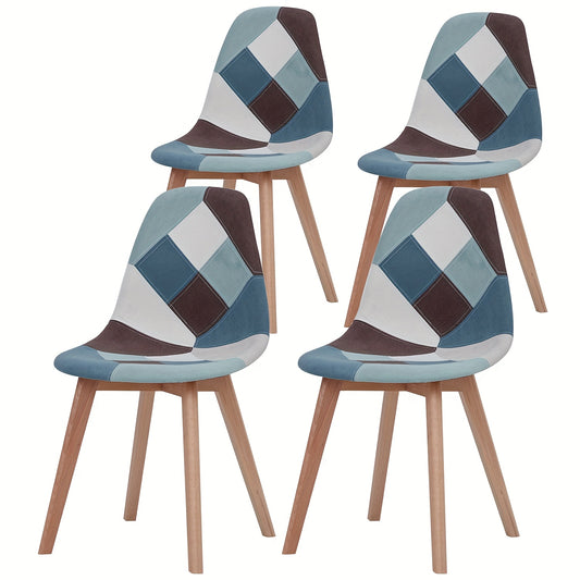 Eetkamerstoelen – Keukenstoelen – Bureaustoelen – Stoelen Set – Patchwork Stoelen – Morandi Design – Hoge Rugleuning – Beukenhouten Poten
