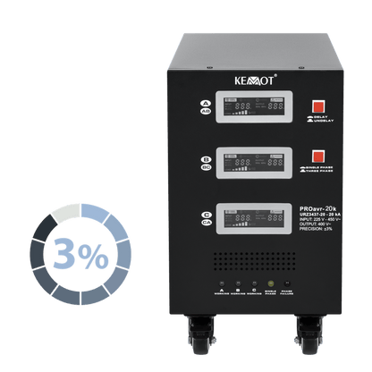 Automatische Driefasige Spanningsstabilisator 20000 VA 3% 230V – Hoogwaardige Spanningregelaar voor Industrie en Bedrijf
