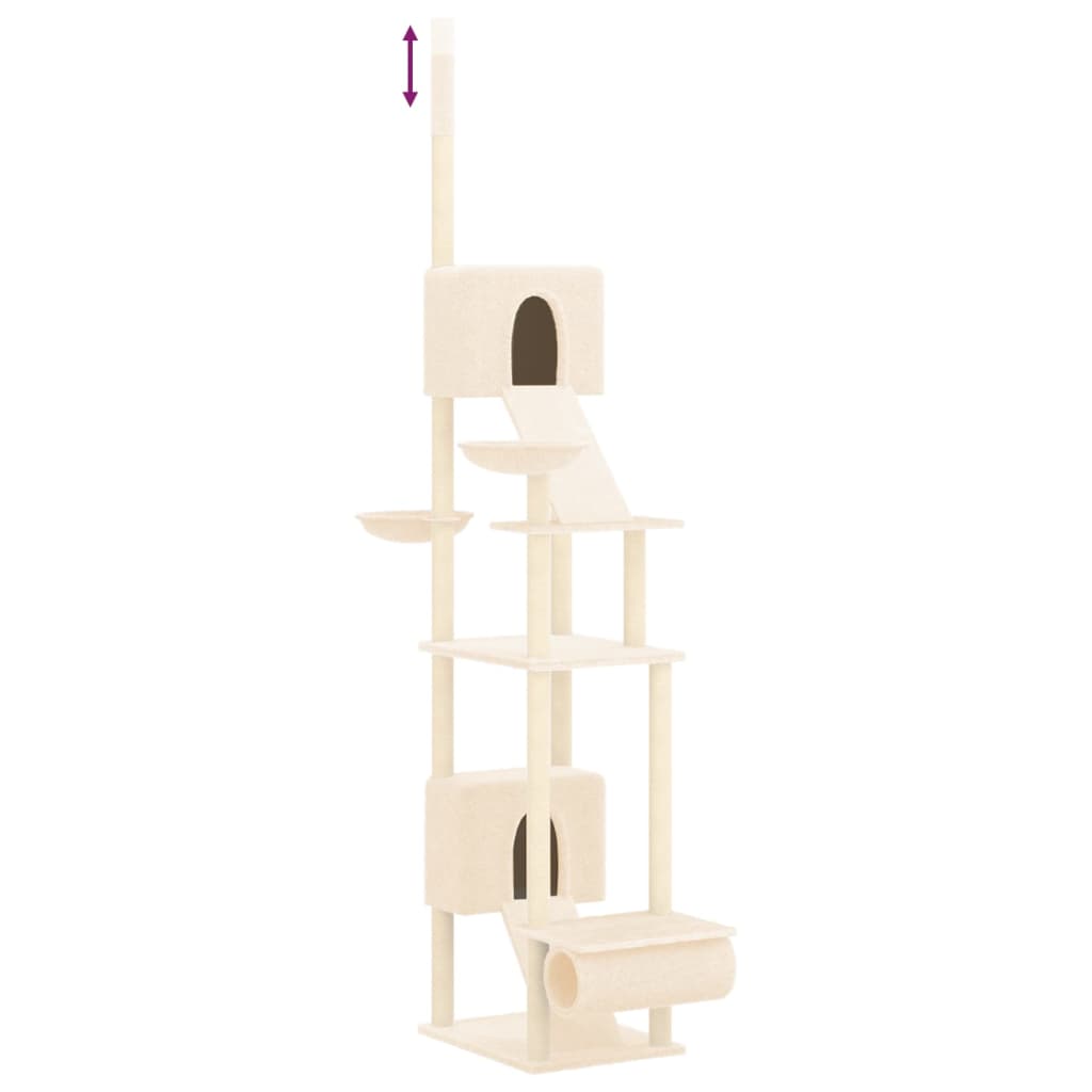 Kattentoren – Krabpaal – Kattenmeubel – Kattenhuis – Speelboom – Verstelbare Hoogte – Zacht Pluche – Natuurlijke Sisal