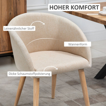 Eetkamerstoelen – Restaurantstoelen – Design Stoelen – Stoelen Set – Beige Stoelen – Comfortabel & Stevig – Draagvermogen 150 kg