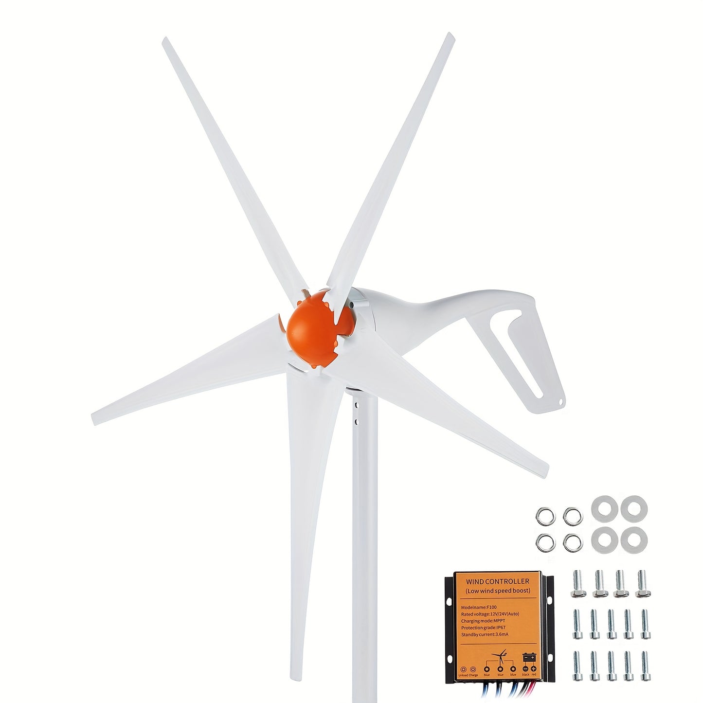 12V Windturbine – Windgenerator – Windmolen – Windenergie Generator – Windkracht Generator – 5 Bladen – MPPT Controller – Start Bij 2,5 m/s