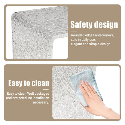 Transparante Acryl Kruk – Acryl Krukje – Bijzettafel – Accentstoel – Designkruk – Watergolf Patroon – Stevig & Onderhoudsvriendelijk