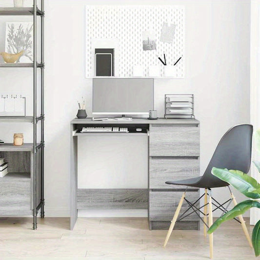 Bureau – Werkplek – Computerbureau – Thuiswerkplek – Schrijftafel – Grijs Sonoma – Compact 90x45x76 cm – Stevig Houtachtig Materiaal
