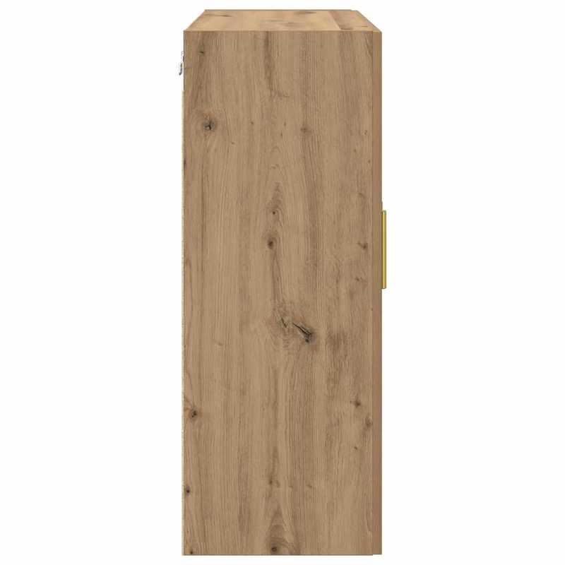 Wandkast – Muurkast – Opbergkast – Wandrek – Opbergmeubel – Bruin Eikenhout – Ruimtebesparend Design – Massief Eikenhout