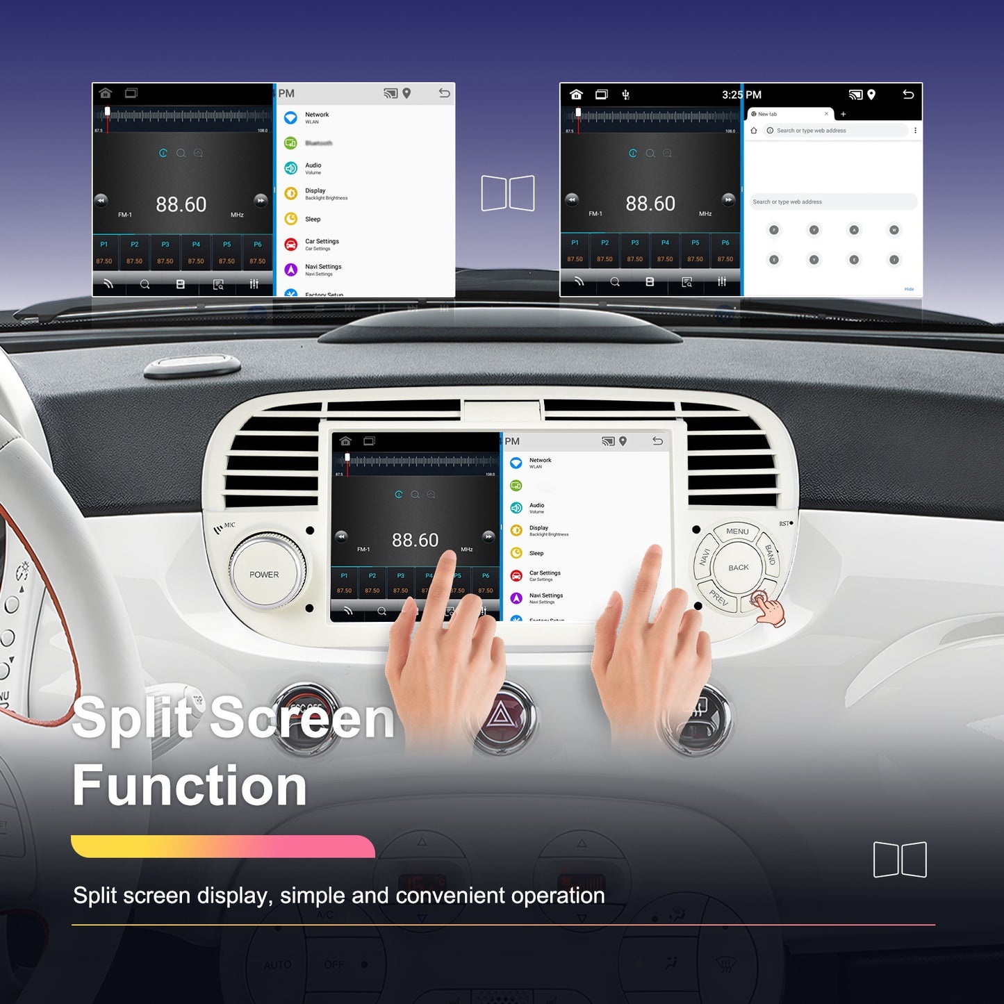 Autoradio Android 15 – Multimedia Speler – Auto Stereo – Navigatiesysteem – Draadloze CarPlay – 7 Inch Scherm – 8-Core Processor – 6GB RAM + 128GB Opslag