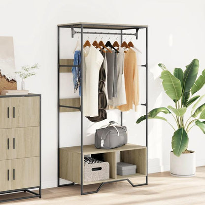 Wardrobe 90X50X180 Cm Made of Treated Wood in Sonoma Oak Color