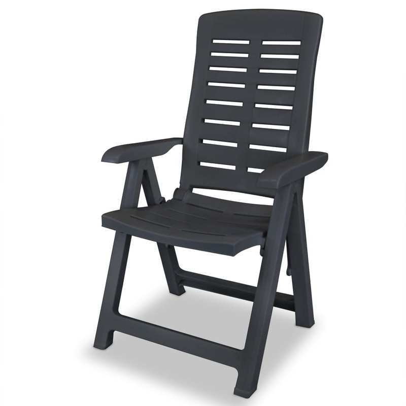 Tuinstoel – Tuinstoel – Ligstoel – Campingstoel – Loungestoel – Verstelbaar – Duurzaam Kunststof – Set van 2 – Smoke Grey