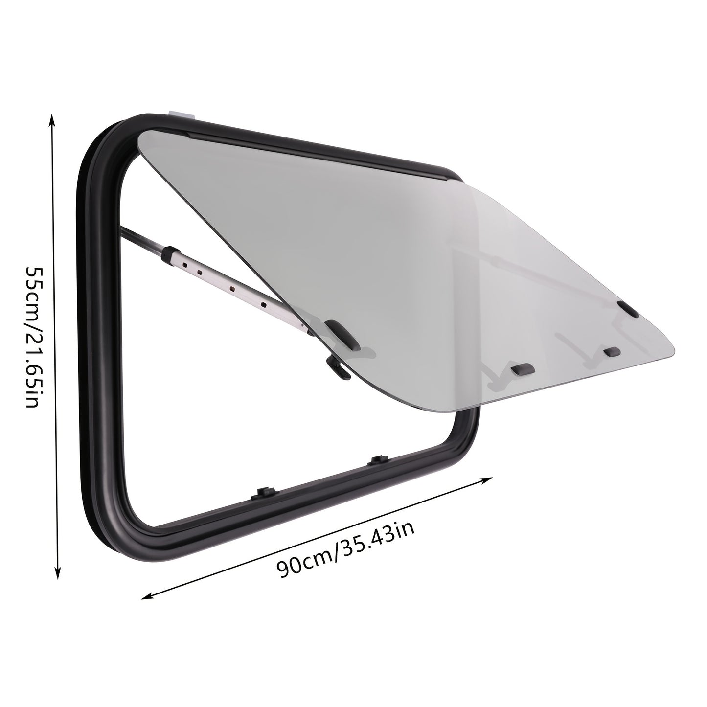 Motorhome Raam – Caravan Raam – Camper Raam – Zijraam – Push Window – Met Vliegengaas – Aluminium – 900 x 550 mm – Wit