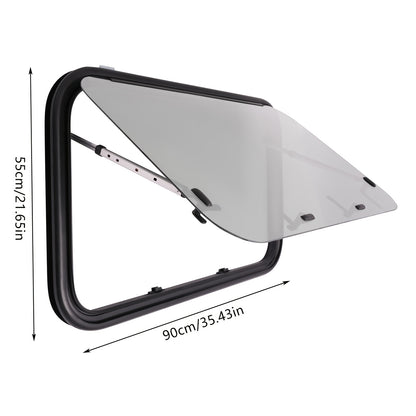 Motorhome Raam – Caravan Raam – Camper Raam – Zijraam – Push Window – Met Vliegengaas – Aluminium – 900 x 550 mm – Wit
