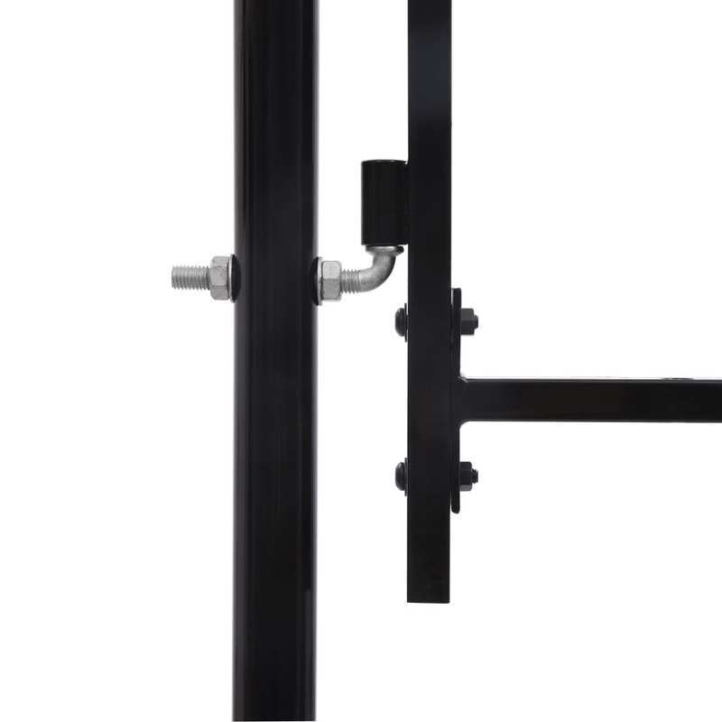 Gate with a Curved Top Measuring Only 1X1.2 M in Black Steel. This Durable And Stylish Garden Fence Provides a Practical Safety Barrier for Your Garden, Patio, Or Terrace.