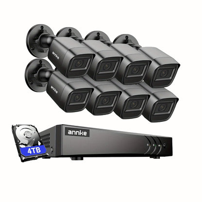 4K PoE Beveiligingssysteem – Bewakingscamera – Beveiligingscamera – CCTV Camera – Turret Camera – Met Mens- en Voertuigdetectie – Tweerichtingsgesprek en Smart Dual Light Nachtzicht