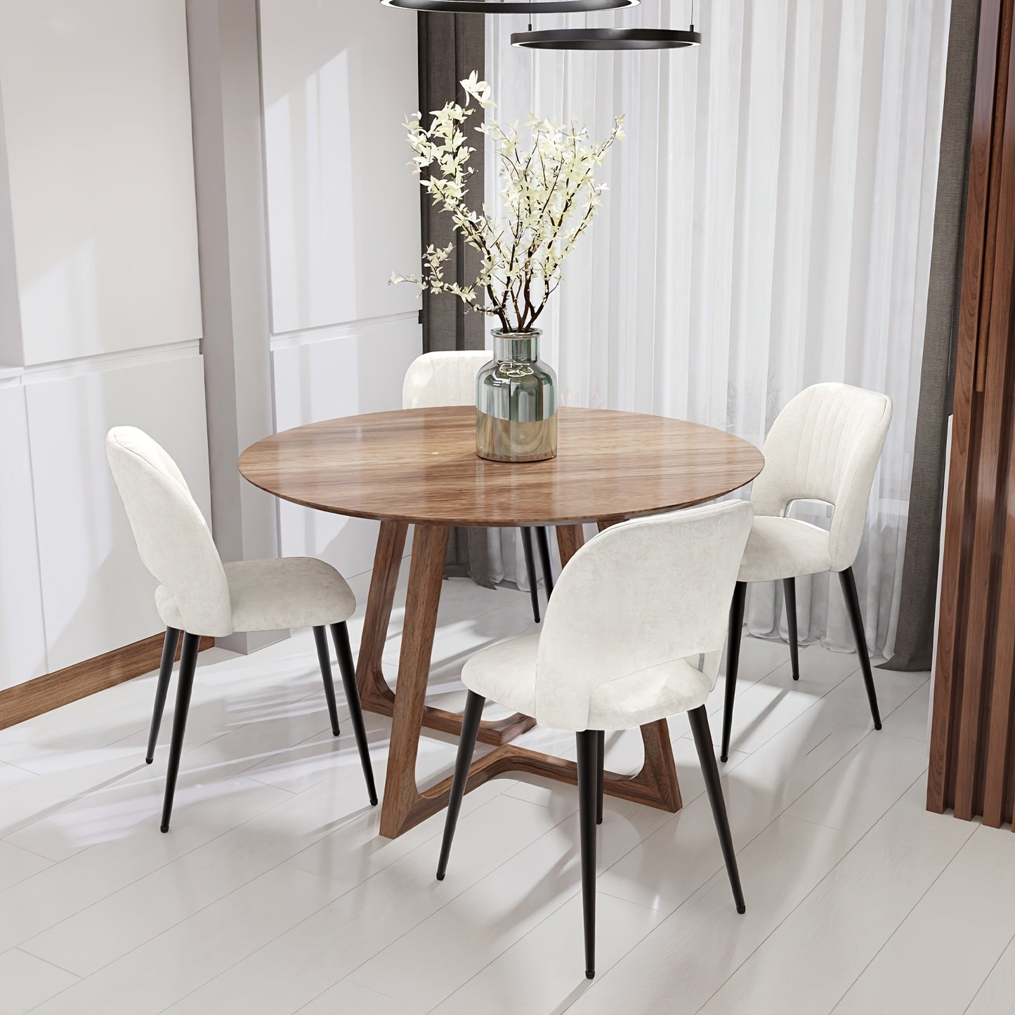 Two Modern Cushioned Dining Chairs with Rattan Backs | 48X45X85Cm Velvet Accent Chair, Suitable for Kitchen, Living Room, And Bedroom | European Style, Elegant And Comfortable, Chair For Event, Event Chair, Chair For Dining R