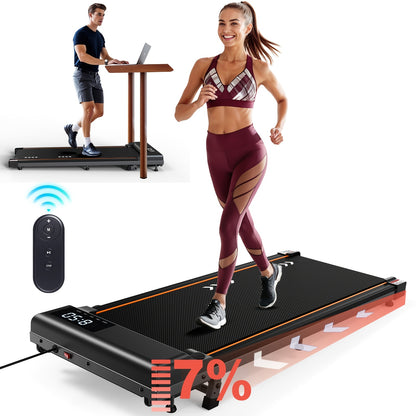 Walking Pad 2-in-1 Under Desk Walker with LED Display, Remote Control & 2.25HP Motor, Quiet Walking & Jogging Machine (1-6 Km/h)