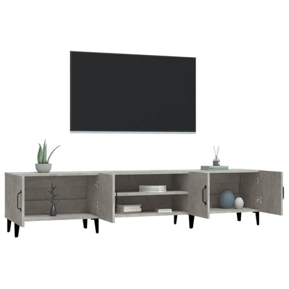 TV Cabinet Concrete Grey 180x31.5x40cm Engineered Wood TV Stand Entertainment Center with Storage, Media Television Table for Living Room Bedroom
