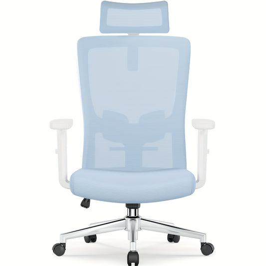 Office Chair, Ergonomic Office Chair With Adjustable Headrest, Lumbar Support, Height-adjustable Swivel Chair, Back-friendly Chair With Up To 135° Tilt Angle, Office Chair For 180 Kg, Black.
