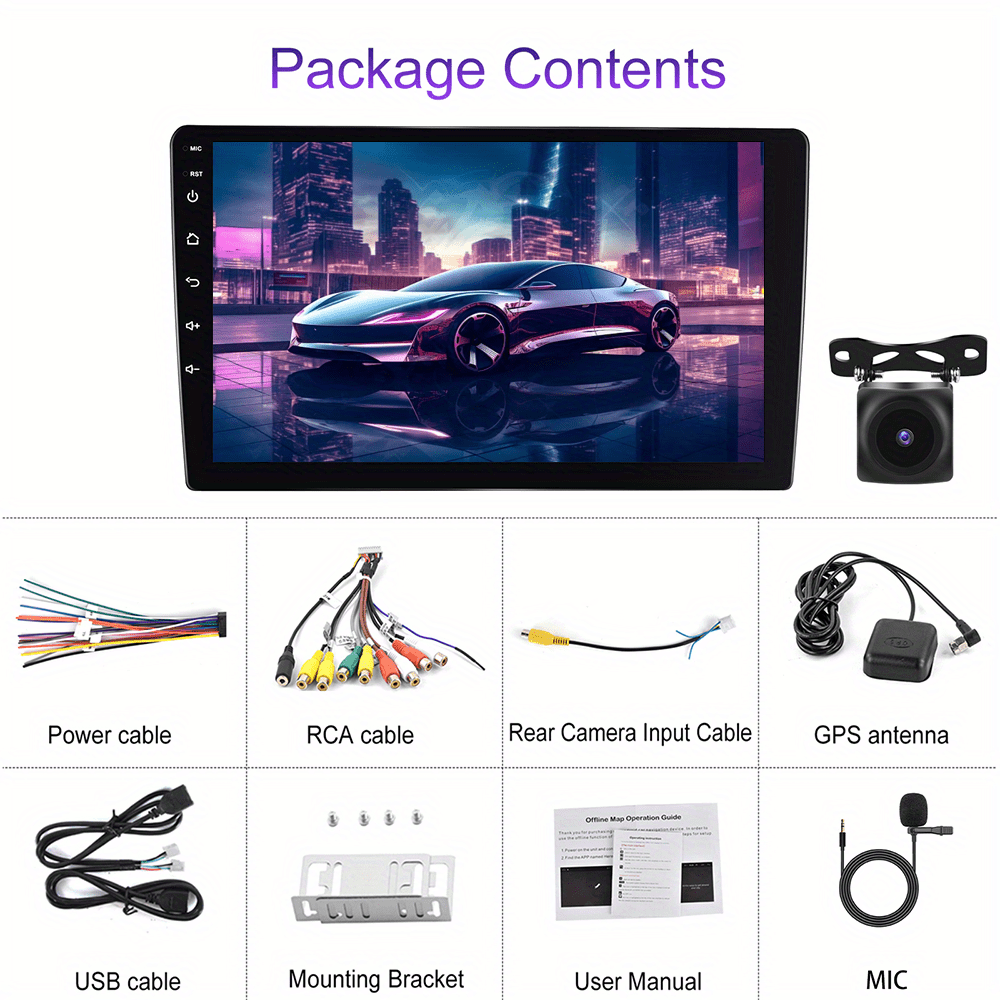 Autoradio – Auto Radio – 2 DIN Radio – Android Autoradio – CarPlay Radio – 9 inch touchscreen – Draadloze CarPlay & GPS navigation – Inclusief Achteruitrijcamera
