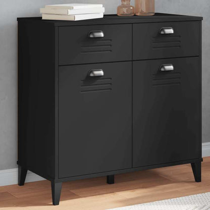 Modern Black Hardwood Storage Cabinet with Lockable Doors & 4-Drawer Heavy-Duty Construction - Large Capacity Multi-Purpose Furniture for Living Room, Bedroom, Kitchen - Sturdy Floor-Standing Organizer with Spacious Top Surfa