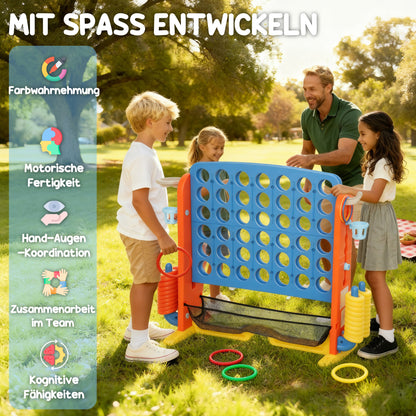 Vier op een rij – Connect Four – Strategiespel – Bordspel – Reisspel – Verstelbare Hoogte – Stevig Plastic – Multicolor