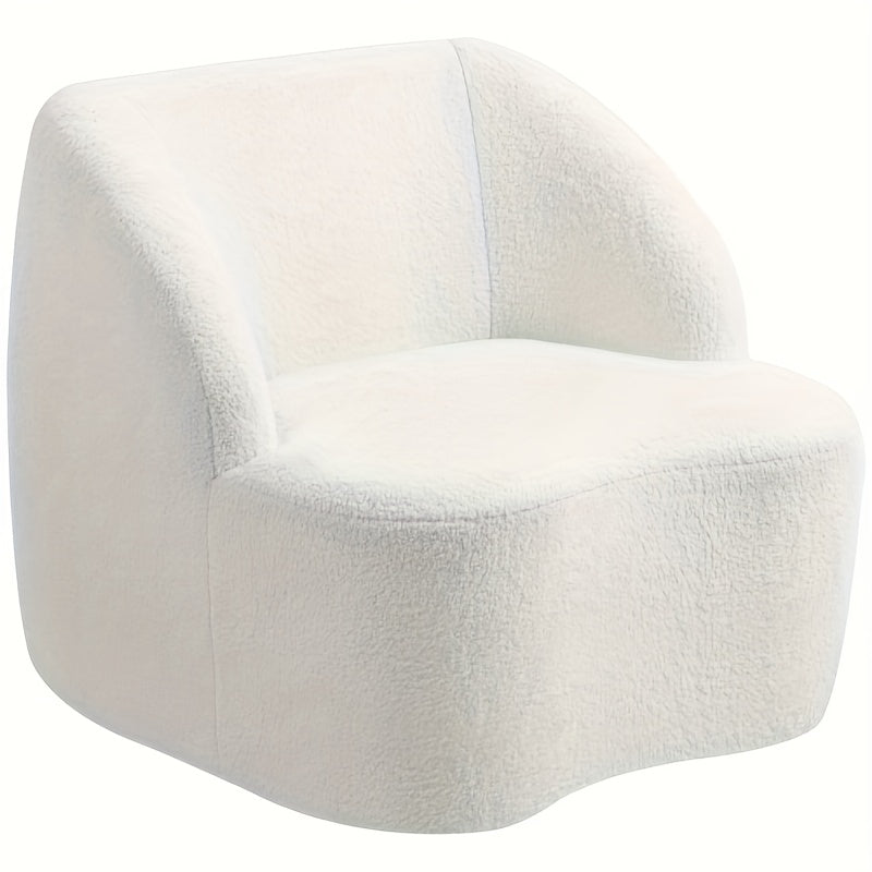 Eenpersoonsbank – Eenpersoonsbankje – Fauteuil – Loungechair – Zitshoek – Wit – Compact Formaat – Comfortabele Katoenen Kussens