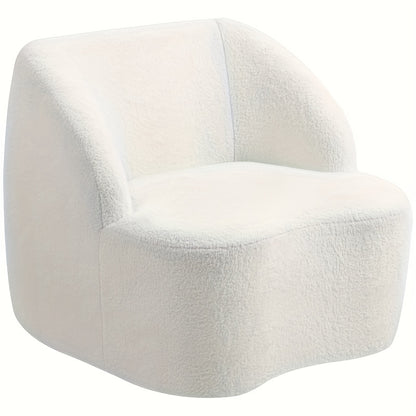 Eenpersoonsbank – Eenpersoonsbankje – Fauteuil – Loungechair – Zitshoek – Wit – Compact Formaat – Comfortabele Katoenen Kussens