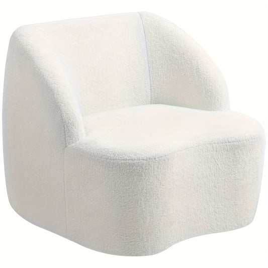Eenpersoonsbank – Eenpersoonsbankje – Fauteuil – Loungechair – Zitshoek – Wit – Compact Formaat – Comfortabele Katoenen Kussens