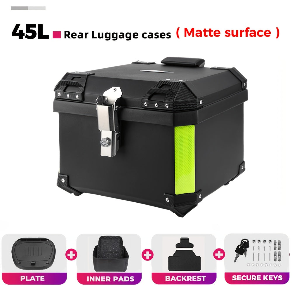 Motorbox – Motor Topkoffer – Motor Kofferbak – Motor Bagagebox – Motor Opbergbox – 45 Liter – Versterkt ABS Kunststof – Veilig Slot