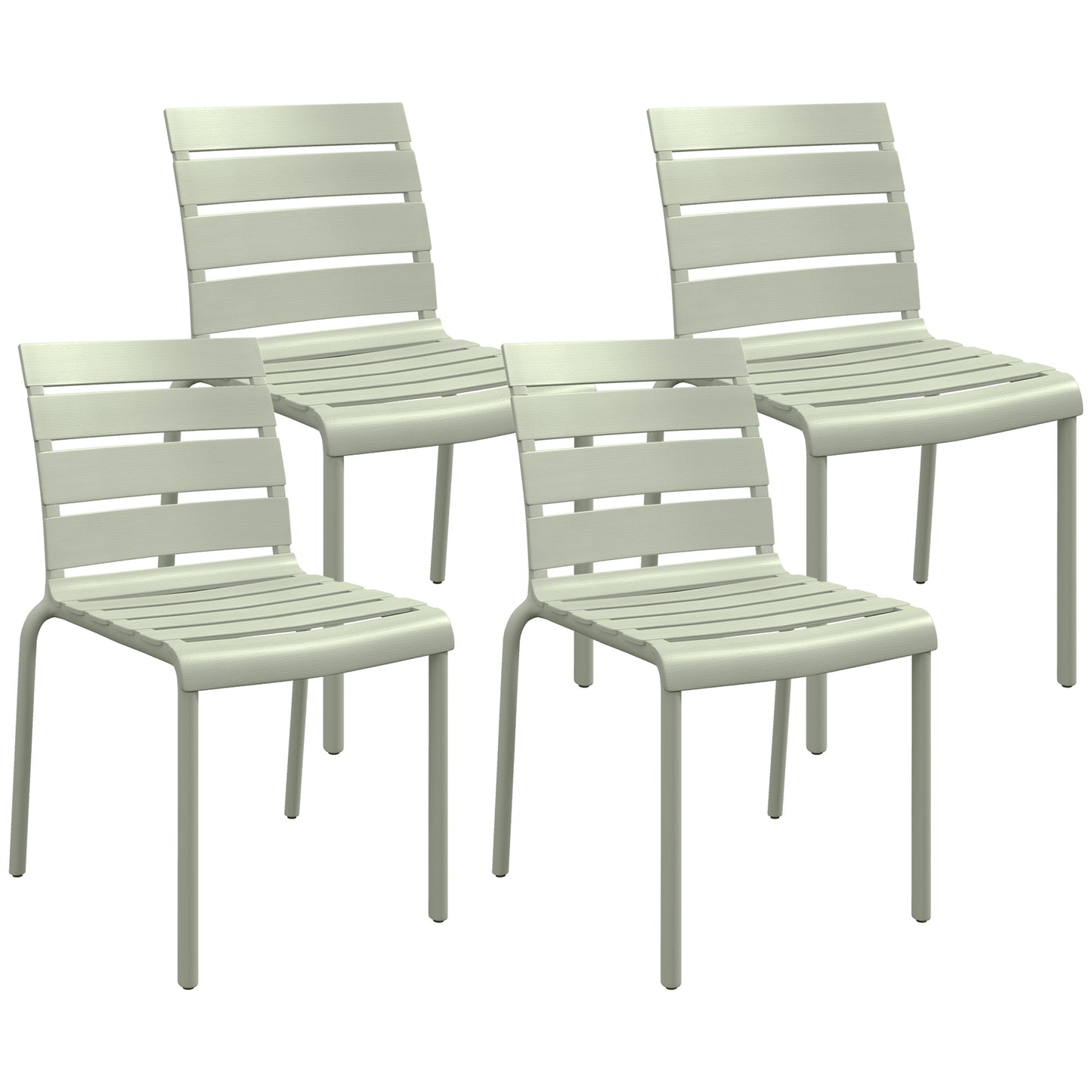 Bistro Stoelen Set – Tuinstoelen – Stapelbare Stoelen – Balkon Stoelen – Tuinmeubilair – UV-bestendig – 42x54x78 cm – Groen