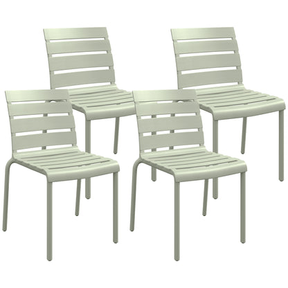 Bistro Stoelen Set – Tuinstoelen – Stapelbare Stoelen – Balkon Stoelen – Tuinmeubilair – UV-bestendig – 42x54x78 cm – Groen