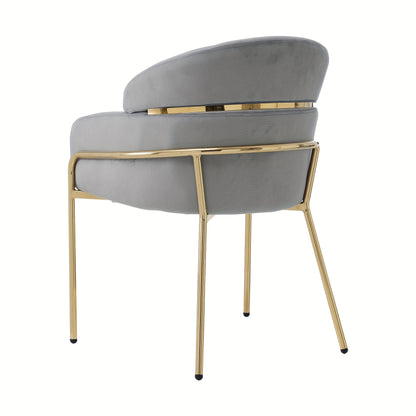Eetkamerstoel – Stoel – Kuipstoel – Woonkamerstoel – Lounge Stoel – Velvet Bekleding – Metalen Poten – Licht Luxe – Comfortabel Design