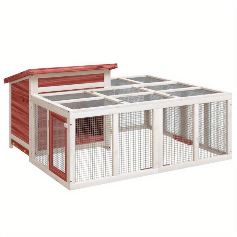 Konijnenhok – Knaagdierenhok – Dierenverblijf – Konijnenkooi – Huisdierhok – Stevig Geïmpregneerd Dennenhout – Ruim 144x123x67,5 cm