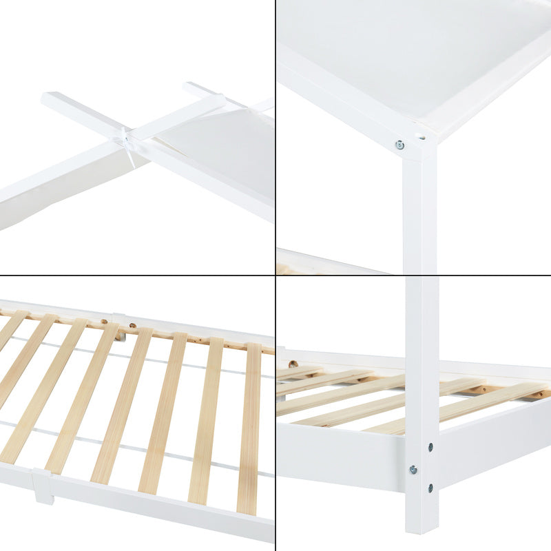 Kinderbed – Huisbed – Peuterbed – Juniorbed – Bedhuisje – Massief Dennenhout – Matras 90x200 cm